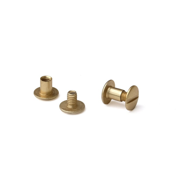 Antique Brass Binder Post 3/8" Steel Chicago Screws 10 Pack 1291-15